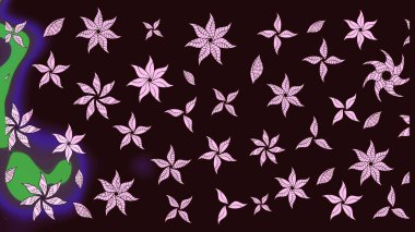 Kahverengi renkte çiçekli çiçek deseni. Suluboya tarzında kahverengi renkte çiçekler.