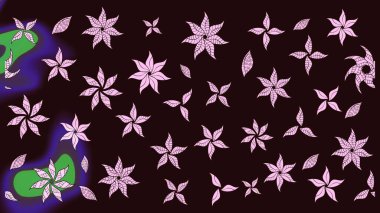 Çiçekli karalama şeklinde Raster çiçek deseni. Kahverengi renkli çiçekler. Nazik, narin çiçek arkaplanı.