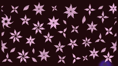 Raster illüstrasyonu. Suluboya çiçekli çiçek deseni. Kahverengi renkli Asyalı tekstil.