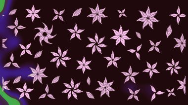 Tekstil için suluboya eskiz deseni. El çizimi çiçek çizimi deseni (fayans). Şirin çiçekli, desenli, kahverengi çizim deseni.