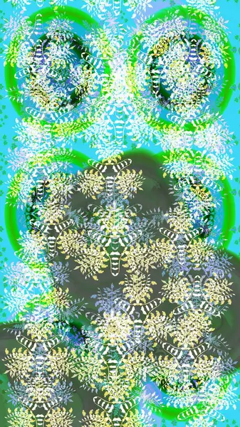 Çiçekli çizim şekli. Renkli Bahar Teması eskiz kalıbı. Düz Çiçek Elementleri Tasarımı. Yeşil renkte çiçekler.