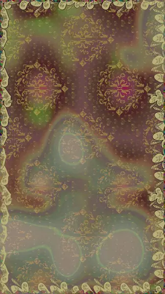 Renkli süs kenarı. Hint süsü. Kusursuz desen. Kahverengi renklerde. Çiçek duvar kağıdı. Raster illüstrasyonu.