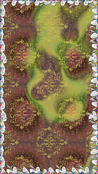 Raster illüstrasyonunda kusursuz çiçek deseni. Düz Çiçek Elementleri Tasarımı. Kahverengi renkli çiçekler. Renkli Bahar Teması Kusursuz Arkaplan.