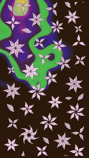 Küçük renkli çiçekler. Moda baskıları için zarif bir şablon. Küçük çiçekte güzel bir desen. Motley illüstrasyonu. Çiçekli yaz çiçekleri. Çizim.