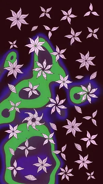 Renkli Bahar Teması eskiz kalıbı. Çiçek desenli eskiz, yaz çiçekleri. Kahverengi renkli çiçekler. Düz Çiçek Elementleri Tasarımı.