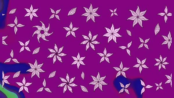 Raster illüstrasyonu. Yumuşak, mor renkte yaz çiçekleri. Raster çiçek desenli ve çiçekli..