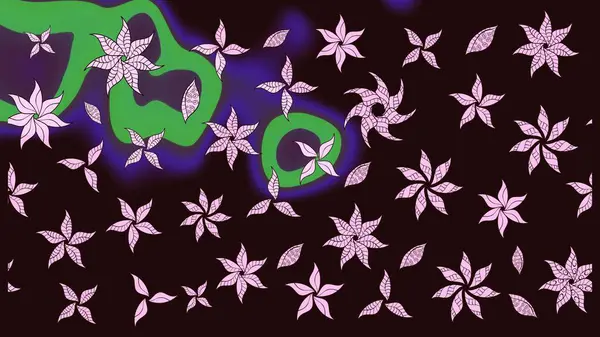 Raster hisseleri. Suluboya, elle çizilmiş. Kahverengi üzerine çiçekler. Taslak arkaplan deseni.