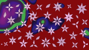 Raster illüstrasyonu. Küçük çiçekteki sevimli çiçek deseni. Kırmızı renkte çiçekler.