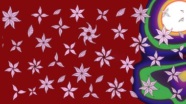 Nazik romantik baskı. Raster güzel bir çiçek deseni çizmiş. Tatil havası. Bahar mevsimi.