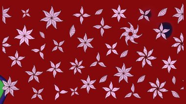 Raster illüstrasyonundaki çiçek desenli çizim. Suluboya tarzında kırmızı renkte çiçekler.