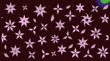 Raster illüstrasyonu. El çizimi çiçekli soyut çizim kalıbı. Kahverengi renkte çiçekler.