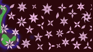 Kahverengi renkli çiçekler. Çiçekli eskiz çizimi. Düz Çiçek Elementleri Tasarımı. Renkli Yaz Teması çizim şablonu.