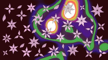 Bahar mevsimi. Nazik romantik baskı. Tatil havası. Kahverengi renkli çiçekler. Raster güzel bir çiçek deseni çiziyor..