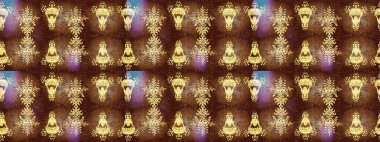 Arabesk ile klasik model. Arabesk ve çiçekli doğu raster desenleri. Geleneksel klasik süs.