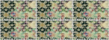 Çiçek deseni. Çiçeksiz arka plan. Şatafatlı bahar bahçesi dokusu. Raster illüstrasyonu.