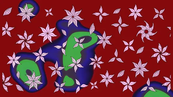 Suluboya, elle çizilmiş. Kırmızıda çiçekler. Eskiz arkaplan modeli. Raster stoku.