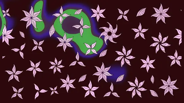 Renkli Bahar Teması eskiz kalıbı. Kahverengi renkli çiçekler. Düz Çiçek Elementleri Tasarımı. Güzel çiçek deseni..