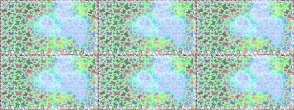 Moda sevimli kumaş tasarımı. Mavi arka planda güzel renkli kelebeklerin Raster vintage el çizimi. Raster illüstrasyonu.