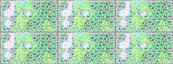 Moda Kumaşı Tasarımı. Raster. Çizim, karalama, karalama. Sonsuz. Kelebekli kusursuz soyut çiçek arkaplanı.