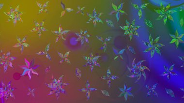 Kahverengi renkli çiçekler. Küçük çiçekteki sevimli çiçek deseni. Raster illüstrasyonu.