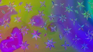 Güzel kumaş deseni. Düz Çiçek Elementleri Tasarımı. Zentangle soyut çiçekleri. Renkli Bahar Teması eskiz kalıbı. Raster illüstrasyonu. Çiçek tozu..