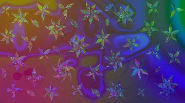 Çiçek deseni. Raster illüstrasyonu. Mor renkli çiçek çizimi. Şatafatlı bahar bahçesi dokusu. Mor renkte çiçekler.