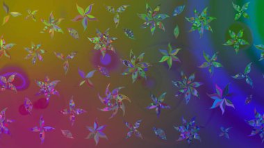 Düz Çiçek Elementleri Tasarımı. Raster çiçekli arka plan. Güzel kumaş deseni. Yazdır. Renkli Yaz Temalı eskiz kalıbı. Güzel çizim şekli..