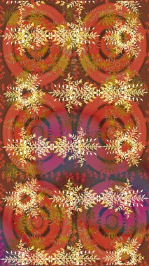 Gömlek baskısı için çiçek boyası. Kahverengi, turuncu ve pembe renkli çiçekler. Çiçek eskiz kalıbı geçmişi.