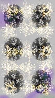 Son moda kar taneleri ve elementler onun kartlarını gösteriyor. Modern soyut tasarım posteri, kapak, renkli kart tasarımı. Kar taneleri tasarımı. Retro biçim dokusu, kış elementleri.