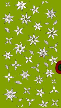 Raster hisseleri. Eskiz arkaplan modeli. Suluboya, elle çizilmiş. Yeşilde çiçekler.