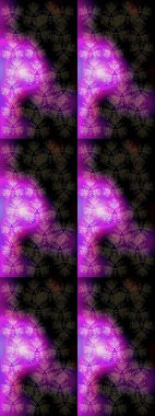 Raster illüstrasyonu. Bokeh siyah, mor, menekşe ve kar taneleriyle dekoratif Noel arkaplanı.