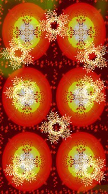 Renk arka plan üzerinde izole soyut kar taneleri ile düz tasarım. Kar tanesi renkli desen. Raster resim. Raster kar taneleri arka plan. Snowflakes desen.