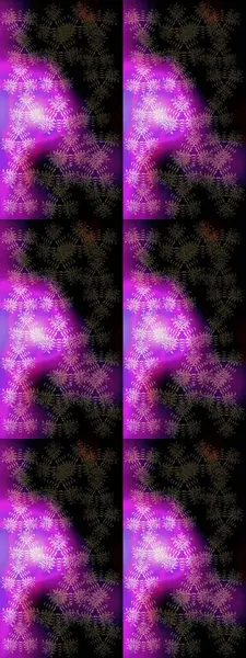 Raster illüstrasyonu. Bokeh siyah, mor, menekşe ve kar taneleriyle dekoratif Noel arkaplanı.