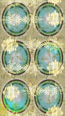 Basit bir kar tanesi. Kışın sembolü, mutlu noeller, mutlu yeni yıl kutlaması Raster illüstrasyonu. Tarafsız, bej ve yeşil renkler üzerine bir resim. Soyut duvar kağıdı, ambalaj dekorasyonu.