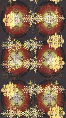 Düz kar karalama ikonları, yılbaşı afişi için kar taneleri silueti, kartlar. Yeni yıl kar tanesi. Kahverengi, gri ve sarı renkler üzerine şirin soyut kar tanesi raster tasarımı.