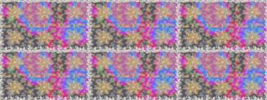 Gri renklerde, altın çiçekli altın desenler. Senin tasarımın için, duvar kağıdı. Raster geometrik arka plan. Altın rengi kusursuz illüstrasyon.