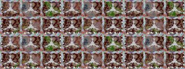 Raster deseni. Küçük çiçekteki sevimli çiçek deseni. Soyut çiçek desensiz arkaplan. Kahverengi renklerde. Raster illüstrasyonu.