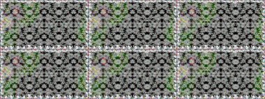 Çiçek ve yapraklı çiçek deseni. Küçük çiçekli şirin bir desen. Raster illüstrasyonu.