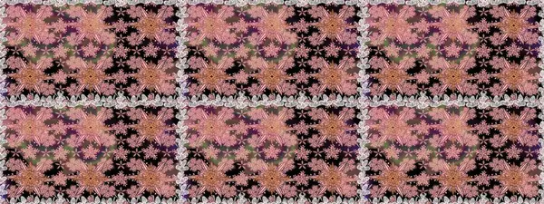 Tarafsız renklerde yaprakları olan yabani çiçekler. Raster illüstrasyonu. Kusursuz bir arka plan modeli. Suluboya, elle çizilmiş.