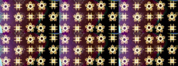 Kahverengi, siyah ve mor kar taneleri. Kar tanelerinin soyut arkaplanlı Noel şablonu. Noel ve yeni yıl moda baskıları için tatil tasarımı. Raster illüstrasyonu.