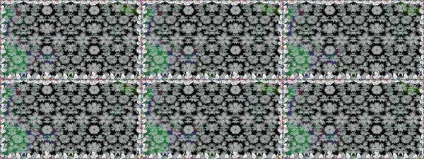 Gri renklerde bahar çiçekleri. Yaprak ve çiçeklerin suluboya resimleri, gri renklerde pürüzsüz desenler. Raster illüstrasyonu.