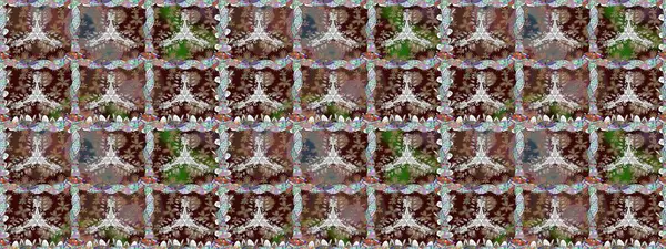 Raster deseni. Küçük çiçekteki sevimli çiçek deseni. Soyut çiçek desensiz arkaplan. Kahverengi renklerde. Raster illüstrasyonu.