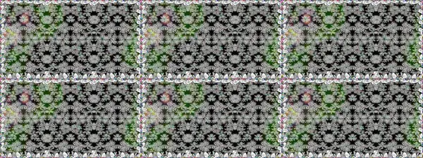 Çiçek ve yapraklı çiçek deseni. Küçük çiçekli şirin bir desen. Raster illüstrasyonu.