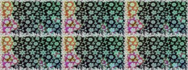 Çiçek deseni. Raster illüstrasyonu. Renkli Bahar Temalı Kusursuz Arkaplan. Kusursuz Chichi kumaş deseni. Düz Çiçek Elementleri Tasarımı.