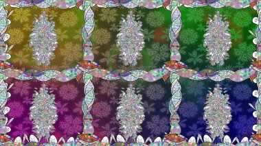 Modaya uygun kumaş deseni. Düz Çiçek Elementleri Tasarımı. Sevimli çiçek raster deseni. Renkli Yaz Temalı Kusursuz Arkaplan.