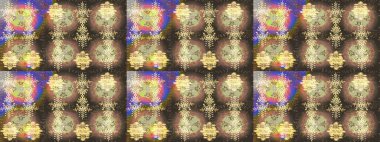 Kar tanelerinin soyut arkaplanı olan şirin bir Noel arkaplanı. Kahverengi, bej ve nötr kar taneleri. Raster illüstrasyonu. Renkler. Noel ve Yeni Yıl moda baskıları için tatil tasarımı.