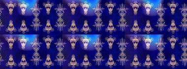 Şirin çiçekli eskiz deseni ve mavi, siyah ve nötr renklerde yapraklar, suluboya çiçek deseni, duvar kağıdı, kart veya kumaş için fayanslı. Raster illüstrasyonu.