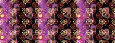 Raster. Zarif, parlak ve pürüzsüz siyah, mor ve pembe çiçek desenli tasarım. Sabıka baskıları, bebek kıyafetleri, duvar kâğıtları, paket kutuları vb..