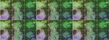 Parlak renkli çiçekleri ve yeşil renkli yaprakları olan kusursuz çiçek desenleri. Moda baskıları için zarif bir şablon. Modern çiçek arkaplanı. Halk stili.