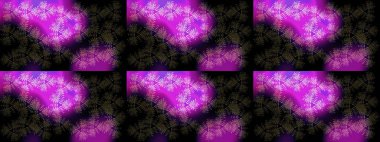 Siyah, mor ve mor kar tanelerinden izole edilmiş. Güzel bir kış süsü. Renkli kar taneleri Raster illüstrasyonu.